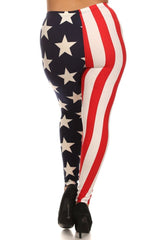 Niobe Clothing Patriotic Design Plus Size Leggings - leggings