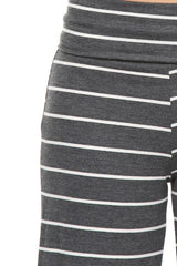12Pm Mon Ami Striped Charcoal White Casual Lounge Pants - pants
