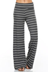 12Pm Mon Ami Striped Charcoal White Casual Lounge Pants - pants