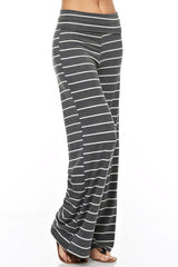 12Pm Mon Ami Striped Charcoal White Casual Lounge Pants - pants