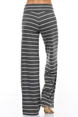 12Pm Mon Ami Striped Charcoal White Casual Lounge Pants - pants