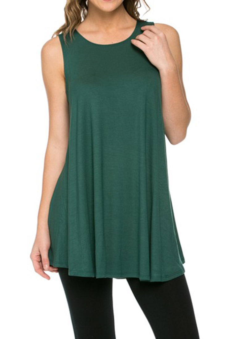 Azules Sleeveless A-line Tank Tunic - Tunics f_tops