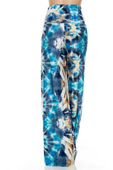 Niobe Clothing High Waist Foldover Boho Palazzo Pants (Ocean Blue) - pants