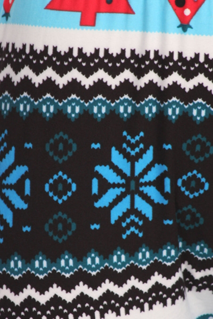Niobe Clothing Blue Snowflake Trees Design Leggings - Leggings p_leggings