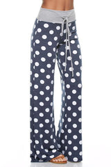 12Pm Mon Ami Polka Dot Casual Lounge Pants in Navy - pants