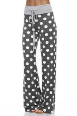 12Pm Mon Ami Polka Dot Casual Lounge Pants in Charcoal - pants