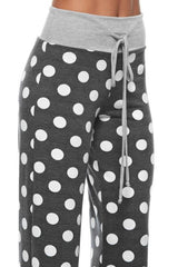 12Pm Mon Ami Polka Dot Casual Lounge Pants in Charcoal - pants