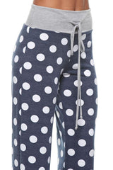 12Pm Mon Ami Polka Dot Casual Lounge Pants in Navy - pants