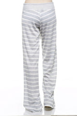 12Pm Mon Ami Stripe Print Casual Lounge Pants in Heather Grey - pants