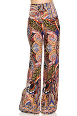 Niobe Clothing High Waist Fold Over Wide Leg Gaucho Palazzo Pants (Morningstar) - pants