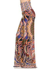 Niobe Clothing High Waist Fold Over Wide Leg Gaucho Palazzo Pants (Morningstar) - pants