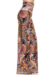 Niobe Clothing High Waist Fold Over Wide Leg Gaucho Palazzo Pants (Morningstar) - pants