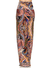 Niobe Clothing High Waist Fold Over Wide Leg Gaucho Palazzo Pants (Morningstar) - pants