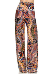 Niobe Clothing High Waist Fold Over Wide Leg Gaucho Palazzo Pants (Morningstar) - pants