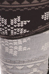Niobe Clothing Grey Snowflakes Design Leggings - leggings