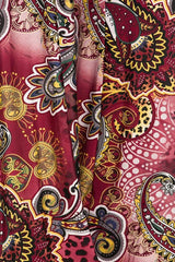 Niobe Clothing High Waist Fold Over Wide Leg Palazzo Pants (Burgundy Leopard) - pants
