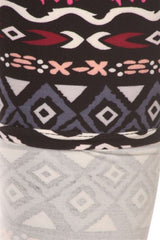 Niobe Clothing Pink Multi Plus Size Leggings - leggings