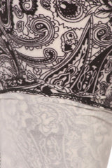 Niobe Clothing Black/White Paisley Design Plus Size Leggings - leggings
