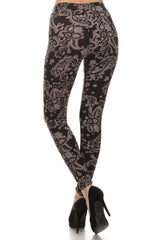 Niobe Clothing Baroque Me Graphic Print Lined Leggings - leggings