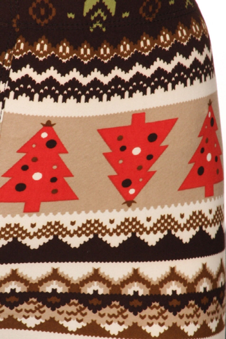 Niobe Clothing Chestnut Christmas Design Leggings - Leggings p_leggings