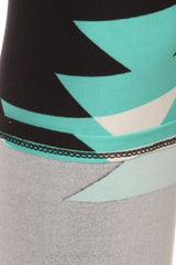 Niobe Clothing Mint Tribal Graphic Print Lined Leggings - leggings