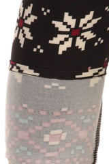 Black Multi Pixel Snowflake Design Leggings leggings- Niobe Clothing