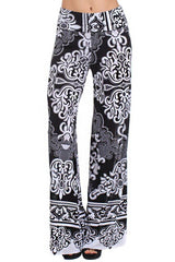 Niobe Clothing High Waist Foldover Boho Palazzo Pants (White Sands) - pants