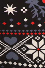 Niobe Clothing Reindeer Hearts Snowflake Design Plus Size Leggings - leggings