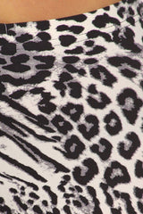Niobe Clothing Grey Leopard Tiger Design Plus Size Leggings - leggings