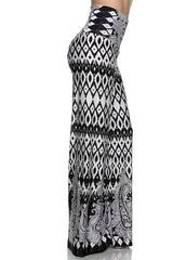 Niobe Clothing High Waist Foldover Boho Palazzo Pants (Aztec Paisley) - pants