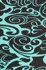 Niobe Clothing Teal Swirls Design Plus Size Capri Leggings - leggings