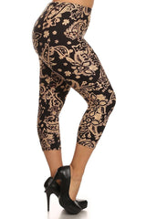 Niobe Clothing Baroque Me Again Design Plus Size Capri Leggings - leggings