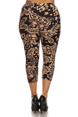 Niobe Clothing Baroque Me Again Design Plus Size Capri Leggings - leggings
