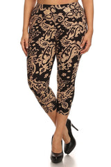 Niobe Clothing Baroque Me Again Design Plus Size Capri Leggings - leggings