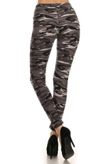 Niobe Clothing Camo Graphic Print Lined Leggings - leggings