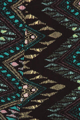 Niobe Clothing Teal Zig Zag Design Plus Size Capri Leggings - leggings