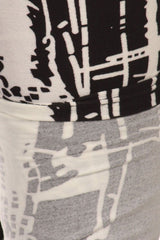 Niobe Clothing Black/White Abstraction Design Plus Size Leggings - leggings