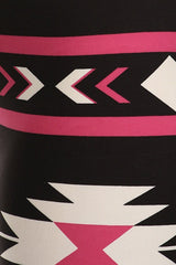 Niobe Clothing Pink Aztec Design Plus Size Leggings - leggings