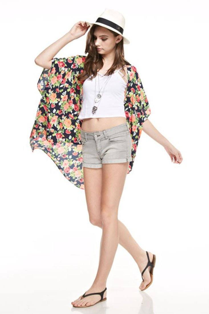 Niobe Clothing Wild Rose Kimono Cardigan Cover Up - f_outerwear