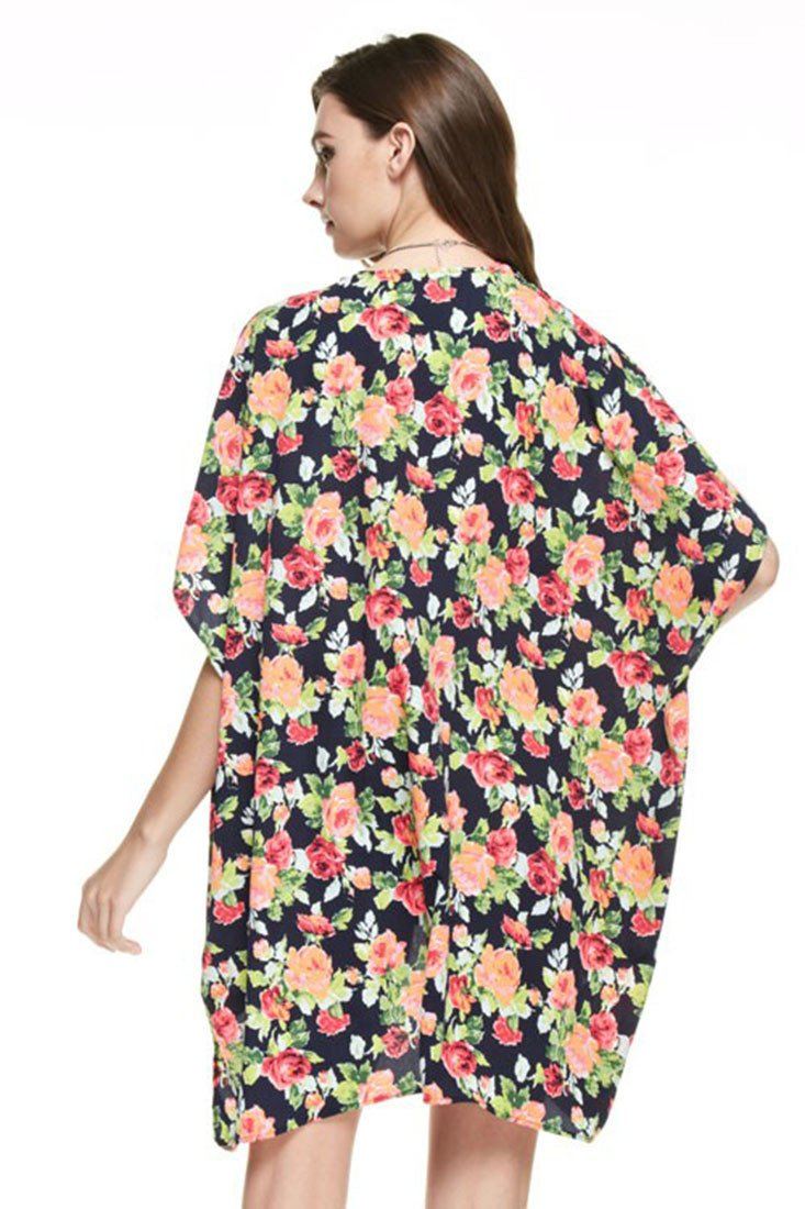 Niobe Clothing Wild Rose Kimono Cardigan Cover Up - f_outerwear