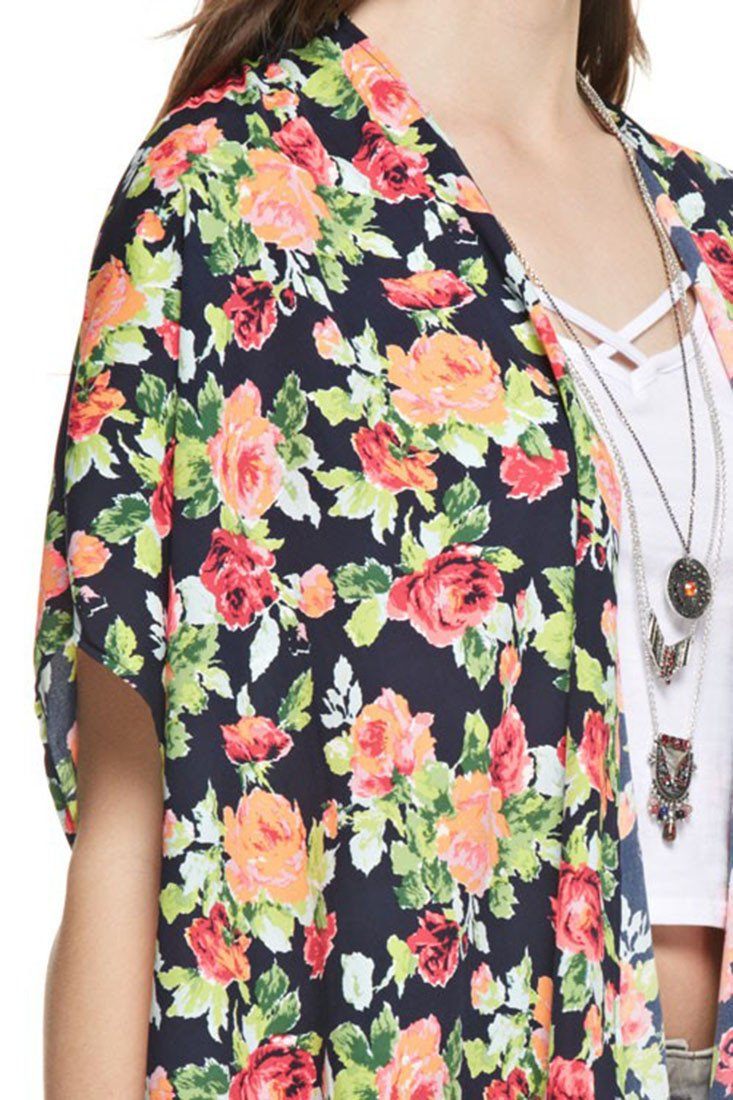 Niobe Clothing Wild Rose Kimono Cardigan Cover Up - f_outerwear
