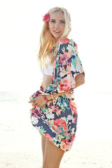 Niobe Clothing Multicolor Floral Kimono Cardigan Cover Up - Cardigans