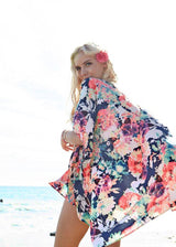 Niobe Clothing Multicolor Floral Kimono Cardigan Cover Up - Cardigans