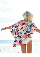 Niobe Clothing Multicolor Floral Kimono Cardigan Cover Up - Cardigans