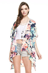 Niobe Clothing Multicolor Floral Kimono Cardigan Cover Up - Cardigans