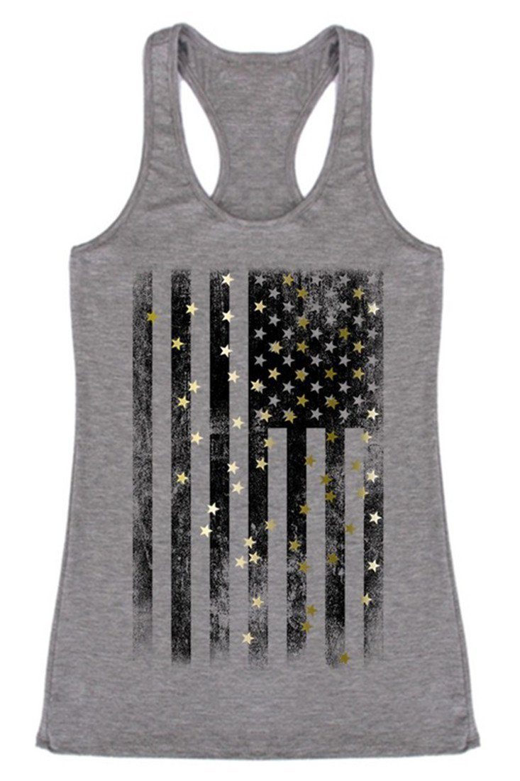 Niobe Clothing Stars & Stripes Racerback Tank Top - Tank Tops g_tanktops