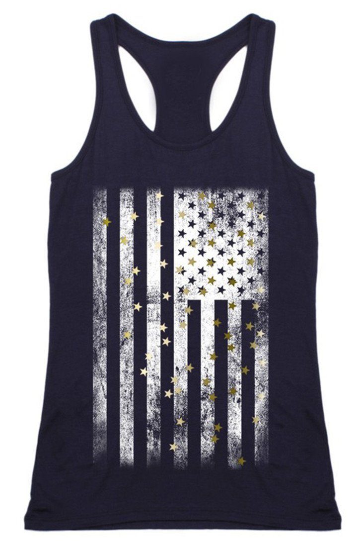 Niobe Clothing Stars & Stripes Racerback Tank Top - Tank Tops g_tanktops