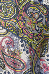 Niobe Clothing High Waist Fold Over Wide Leg Gaucho Palazzo Pants (Multicolor Paisley) - pants