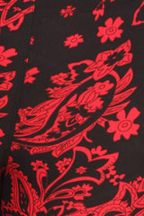 Niobe Clothing Red Baroque Me Design Plus Size Capri Leggings - leggings