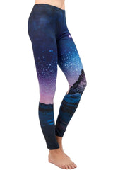 Niobe Clothing Starry Mountain Desert Digital Print Leggings - leggings